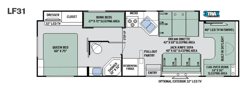 2017 Thor Motor Coach Quantum LF31 floor plan
