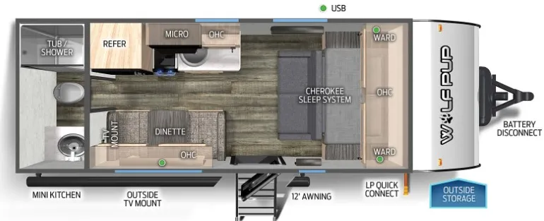 Forest River Cherokee Wolf Pup 16FQ floor plan