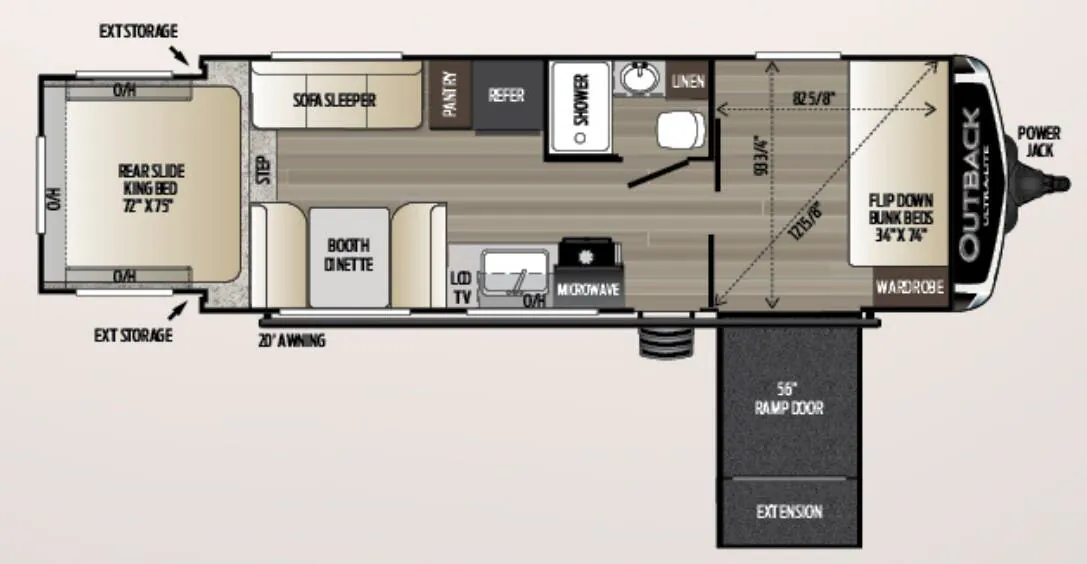 Keystone Outback Ultra-Lite 240URS floor plan