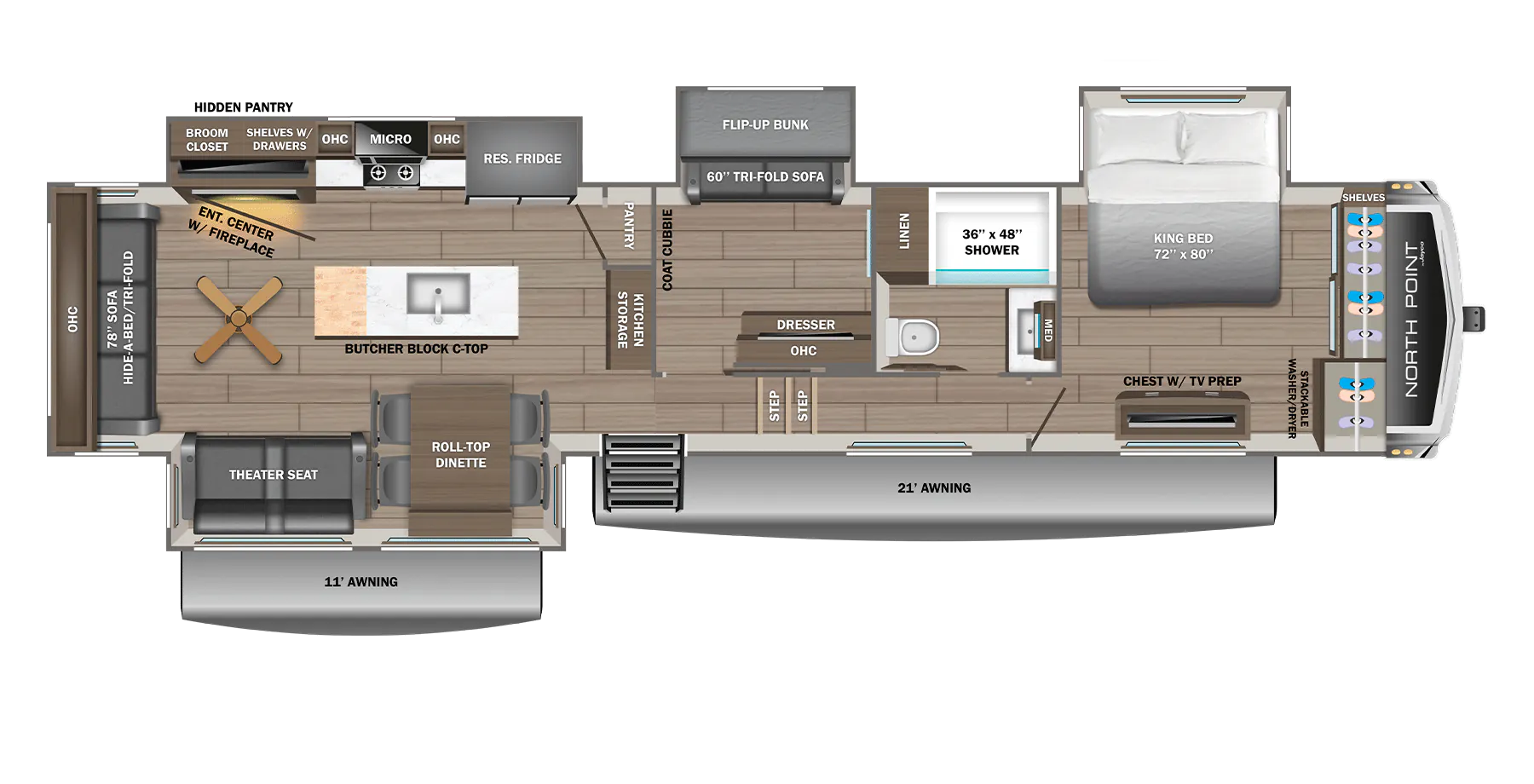 Jayco North Point 3613RLBH floor plan