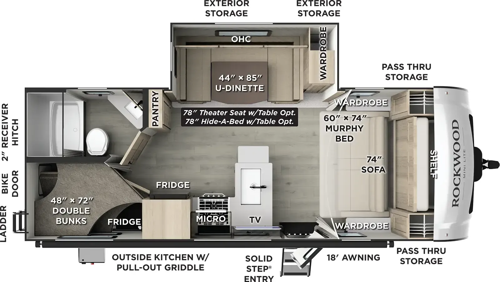 2026 Forest River Rockwood Mini Lite 2509S - Floor plan
