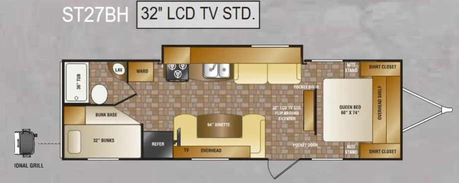 CrossRoads Sunset Trail ST27BH floor plan