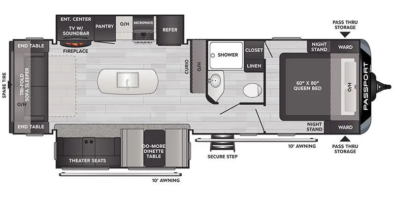 Keystone Passport SL Series West 2870RLWE floor plan