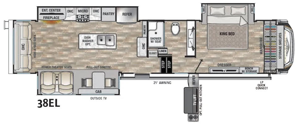 Forest River Cedar Creek Champagne Edition 38EL floor plan