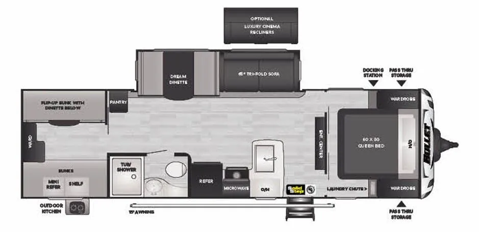 Keystone Bullet Premium 287QBS floor plan