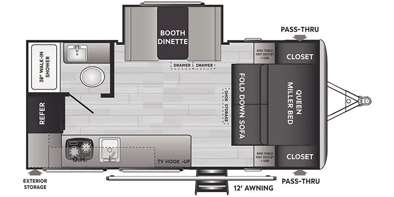 2022 Keystone Springdale Mini 1740RK - Floor plan