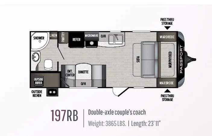 Keystone Passport SL Series 197RB floor plan