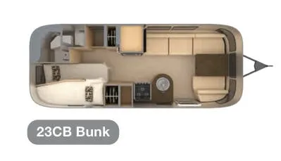 Airstream Flying Cloud 23CB Bunk floor plan