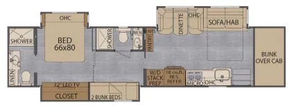 Renegade RV Classic 45CBF floor plan