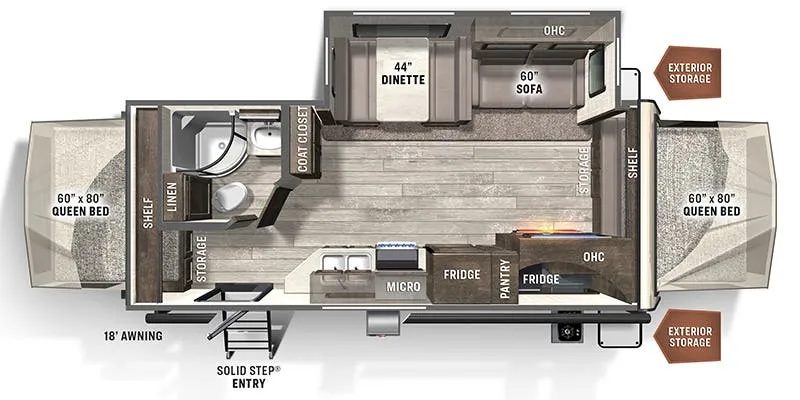 2022 Forest River Rockwood Roo 235S - Floor plan