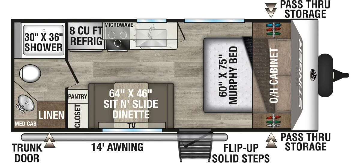 2026 Venture RV SportTrek Stinger STS192VRB - Floor plan