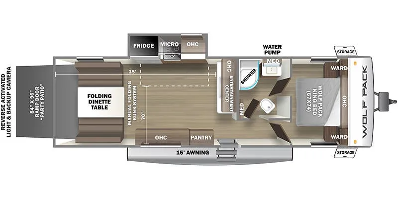 Forest River Cherokee Wolf Pack Gold 23GOLD15 floor plan