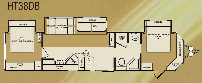 CrossRoads Hampton HT38DB floor plan