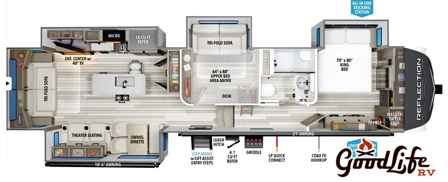 2026 Grand Design Reflection 367BHS - Floor plan
