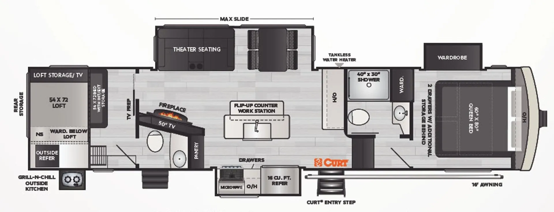 Keystone Arcadia 3940LT floor plan