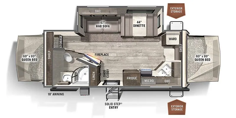 Forest River Rockwood Roo 23FK floor plan
