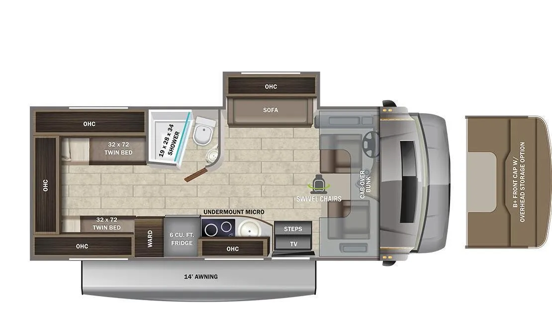 Entegra Coach Qwest 24T floor plan