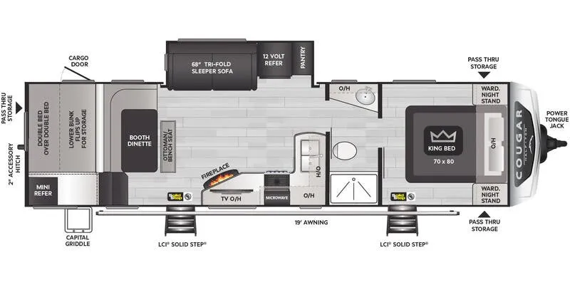 Keystone Cougar Half-Ton West 30BHSWE floor plan