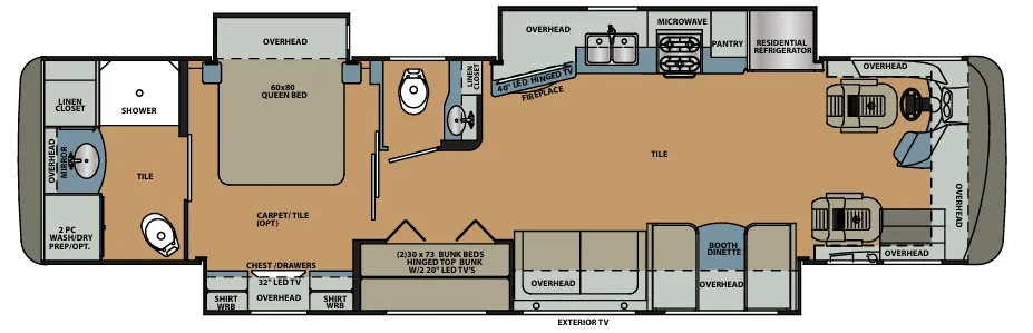 Forest River Berkshire 38A floor plan