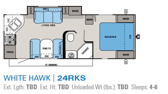 Jayco White Hawk 24RKS floor plan