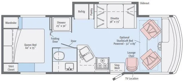 Winnebago Sunstar 26HE floor plan