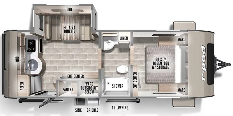 2022 Forest River R-Pod RP-202 - Floor plan