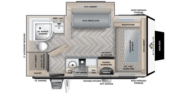 2022 Ember RV Overland Series 171FB - Floor plan