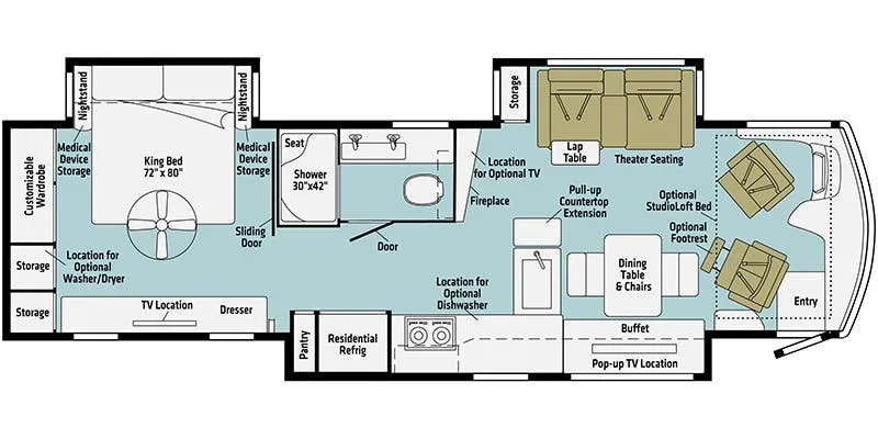 Winnebago Journey 36K floor plan