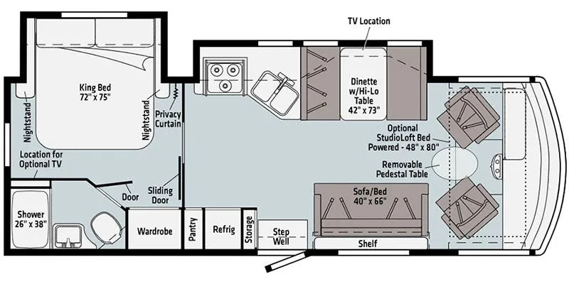 2022 Winnebago Vista 27P - Floor plan