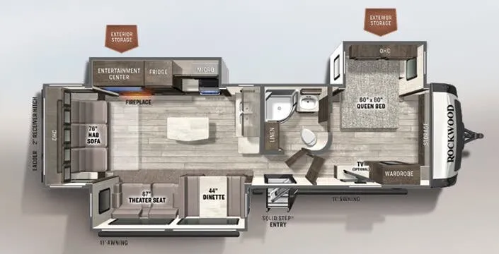 Forest River Rockwood Ultra Lite 2906BS floor plan