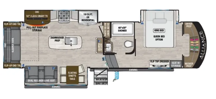 Alliance RV Paradigm 310RL floor plan