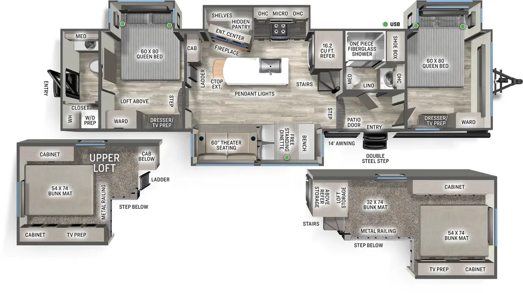 2026 Forest River Sierra Destination 41DUPLEX floor plan