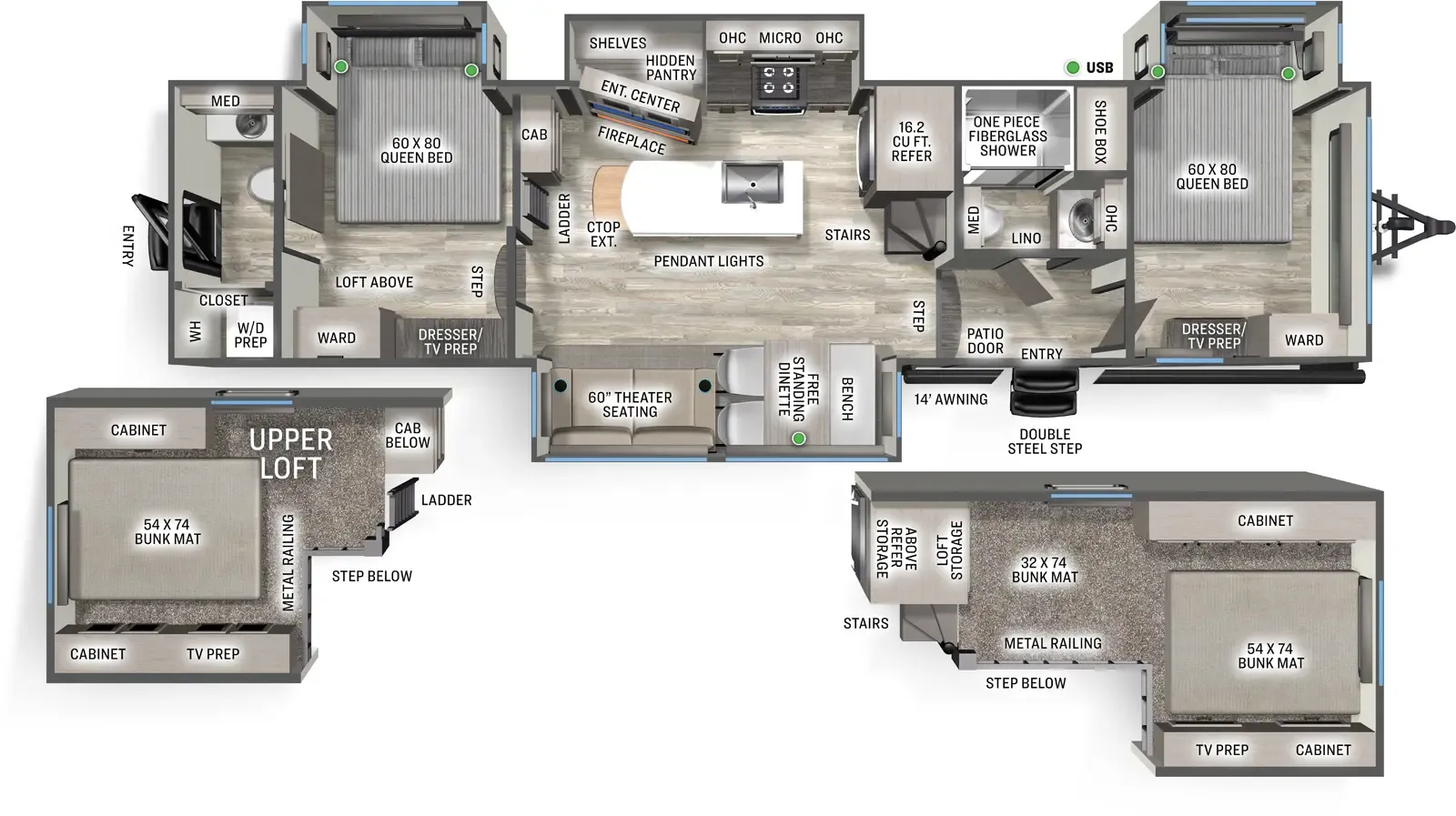 2026 Forest River Sierra Destination 41DUPLEX - Floor plan
