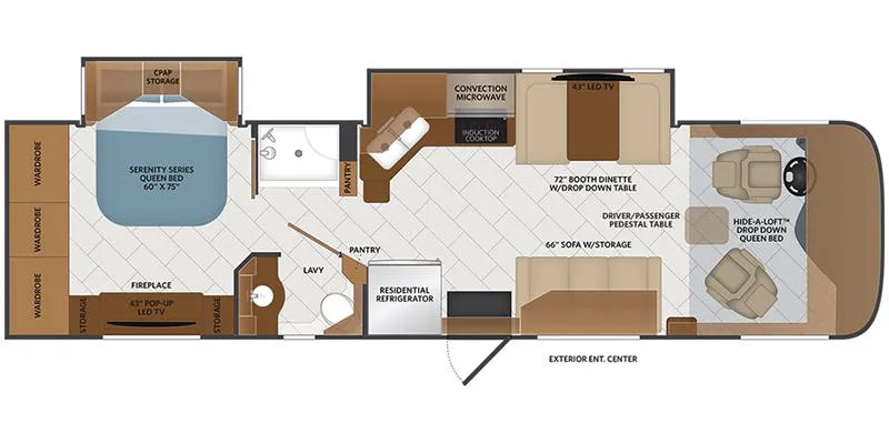 2018 Fleetwood Pace Arrow 33D - Floor plan