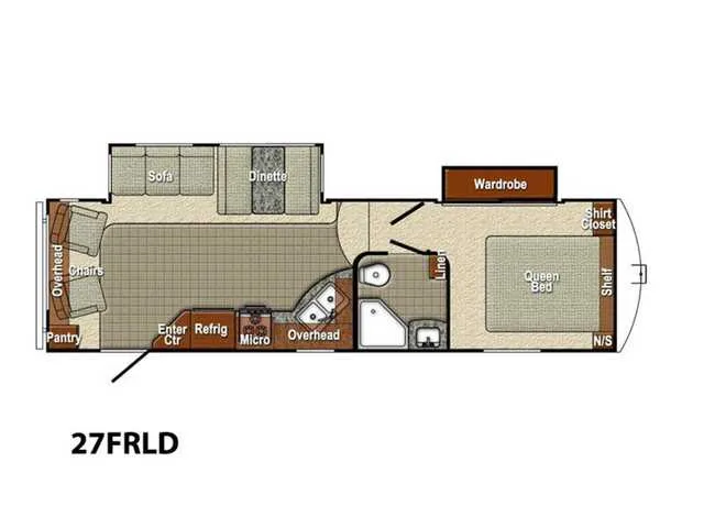 2015 Gulf Stream Canyon Trail 27FRLD floor plan