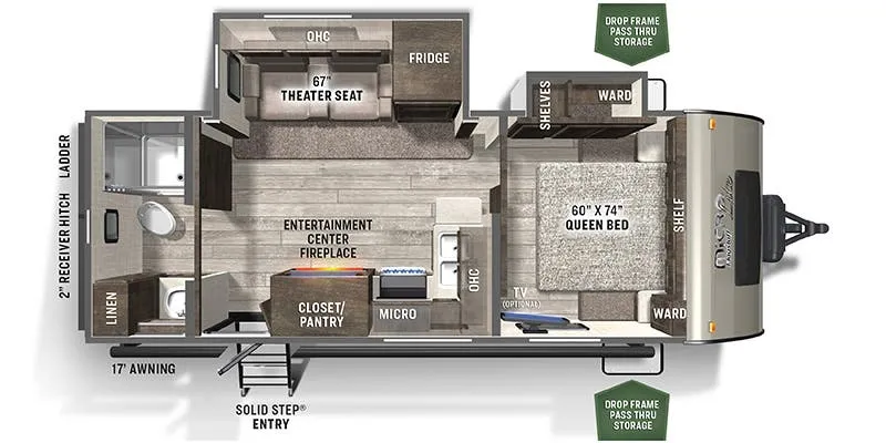 2021 Forest River Flagstaff Micro Lite 25FBLS floor plan