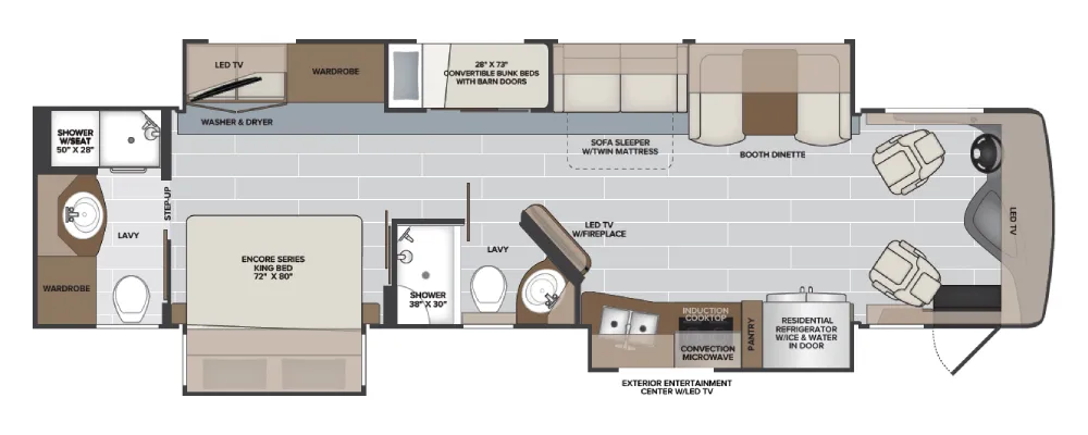Holiday Rambler Endeavor 38N floor plan