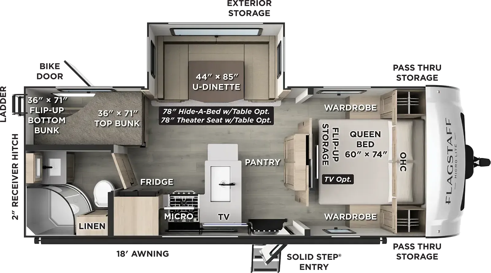 Forest River Flagstaff Micro Lite 25DBH floor plan