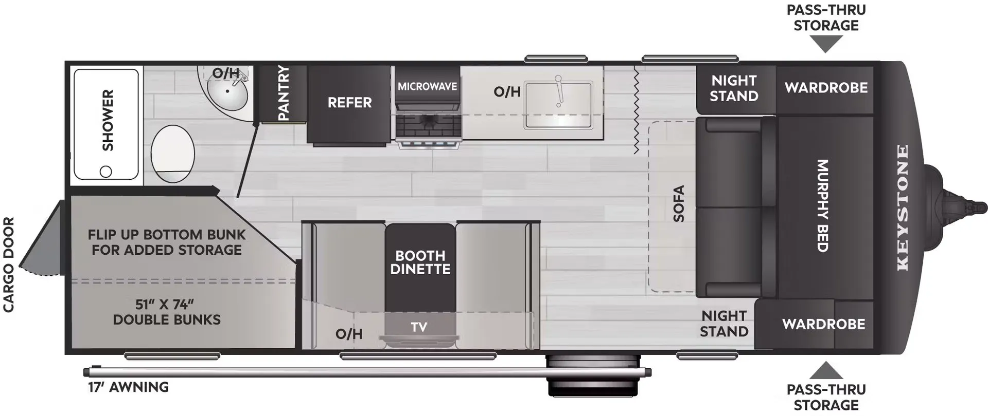 Keystone Bullet Classic 2140BHWE floor plan