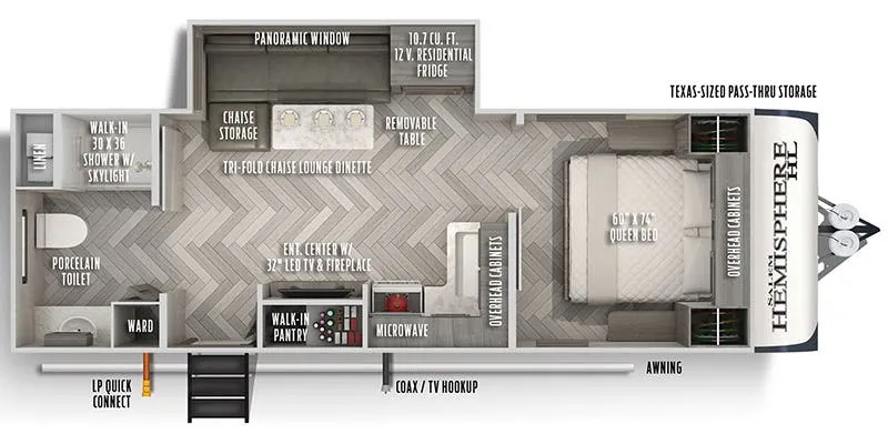 Forest River Salem Hemisphere Hyper-Lyte 22RBHL floor plan