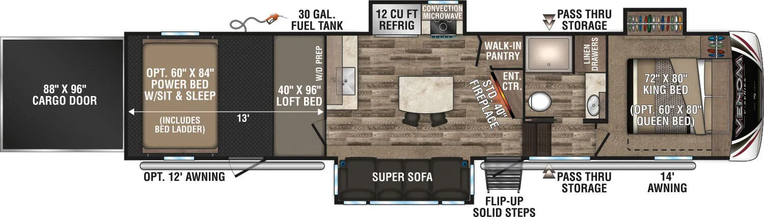 K-Z Venom V-Series V3413TK floor plan