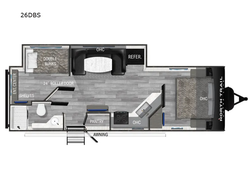 2023 Heartland North Trail 26DBS floor plan