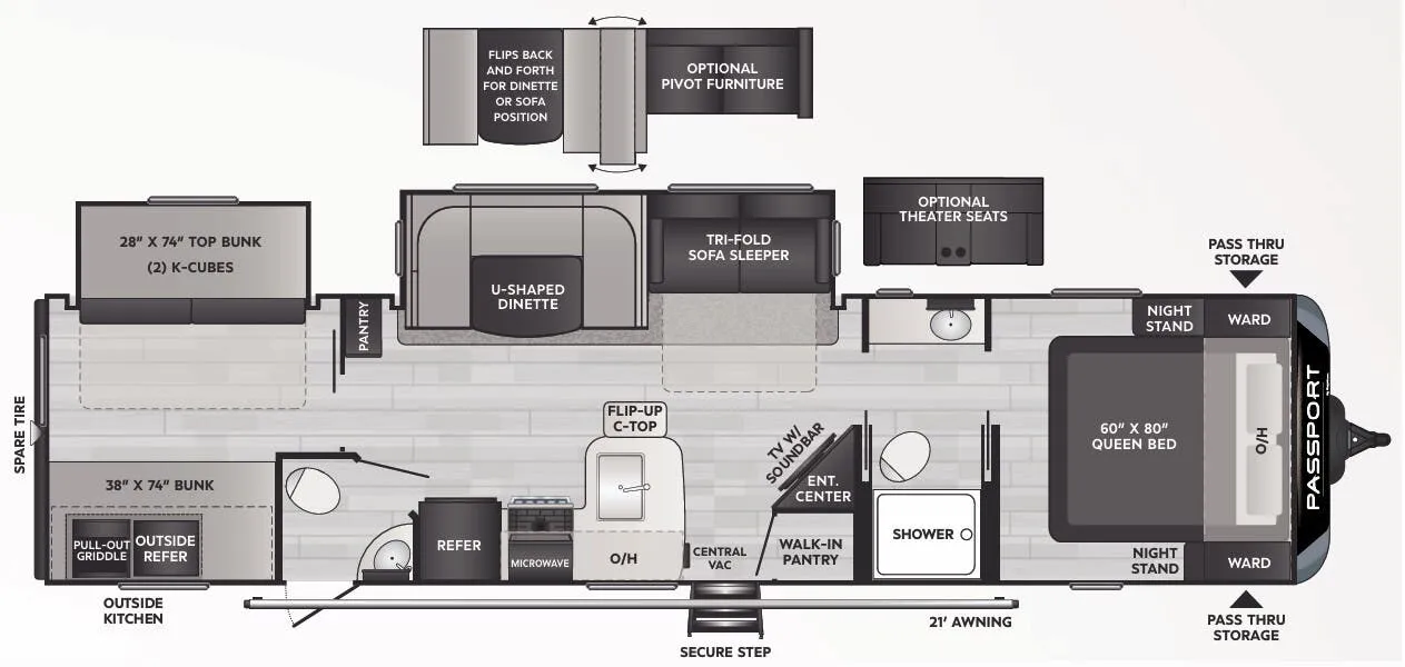 Keystone Passport 3352BH floor plan