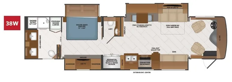 Fleetwood Discovery 38W floor plan