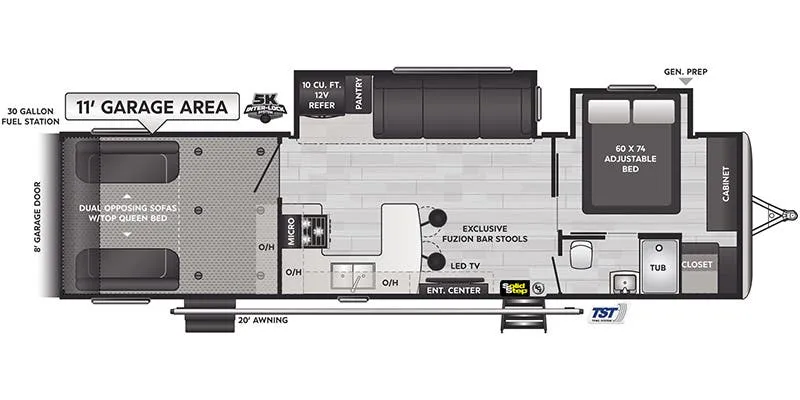 Keystone Fuzion Impact 317 floor plan