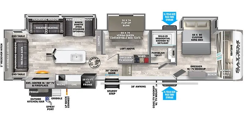Forest River Wildwood Heritage Glen 370BL floor plan