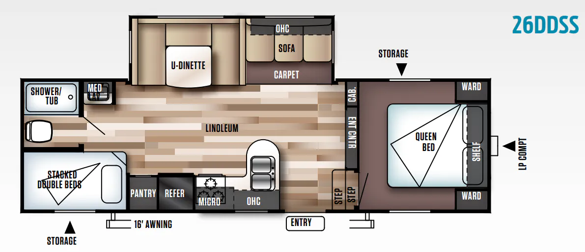 Forest River Wildwood 26DDSS floor plan
