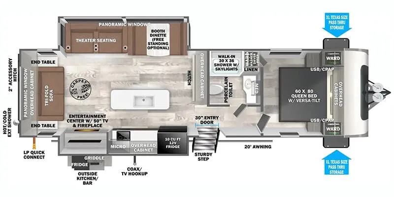 2025 Forest River Wildwood Heritage Glen 273RL - Floor plan