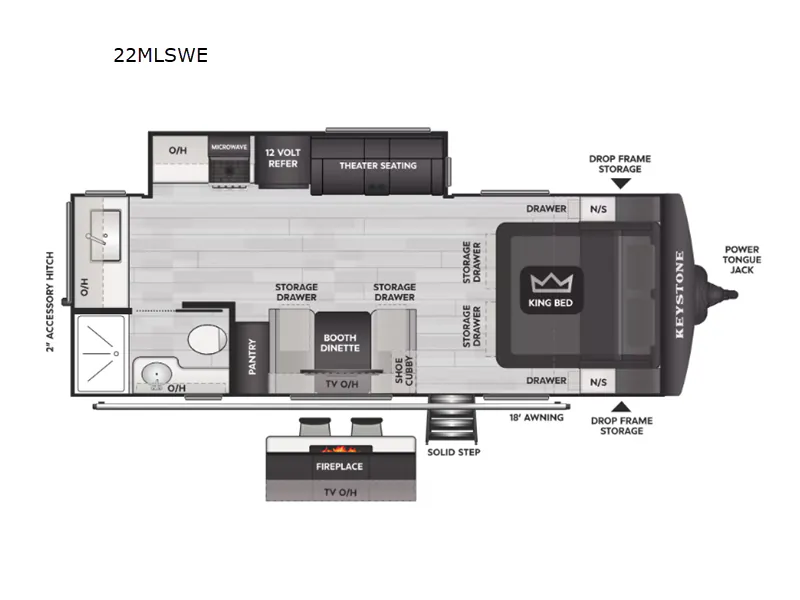 2026 Keystone Cougar Western 22MLWE - Floor plan