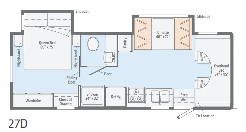 Winnebago Outlook 27D floor plan